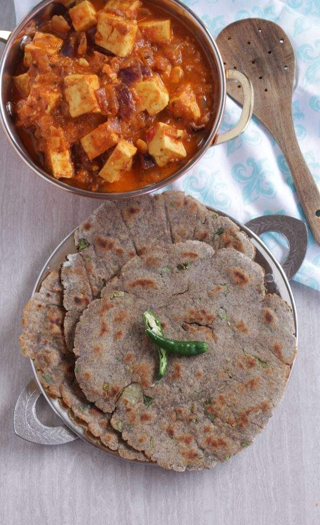 Kuttu ka paratha with paneer do pyaza
