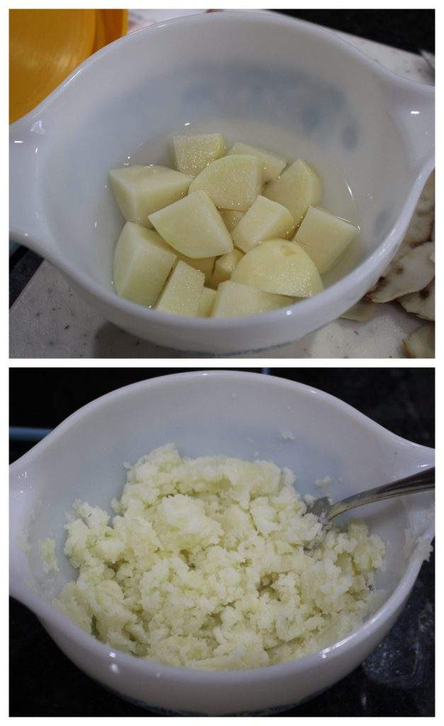 Boiled and mashed potato