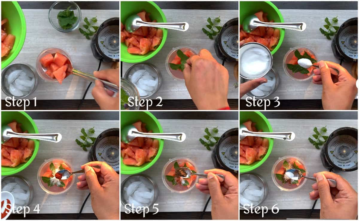Step by step process to make watermelon juice