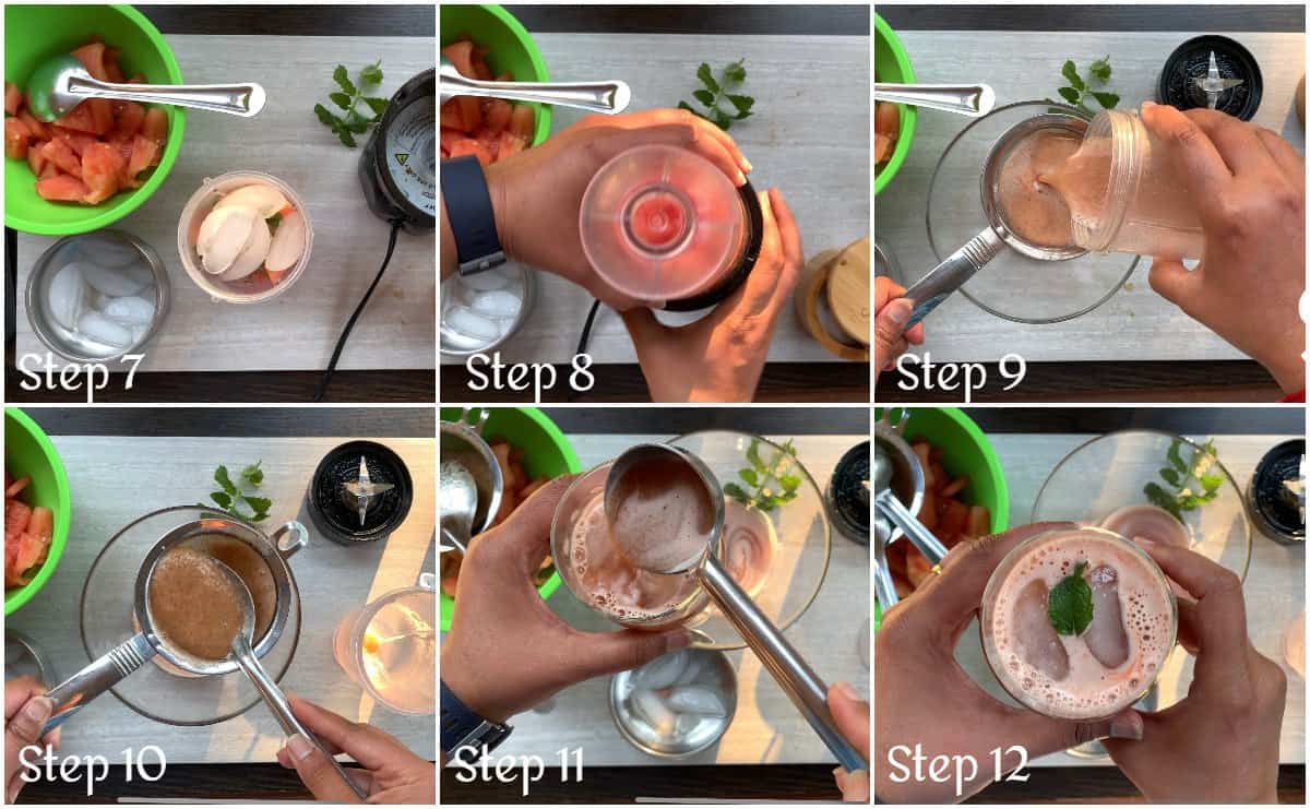 Step by step process to make watermelon juice