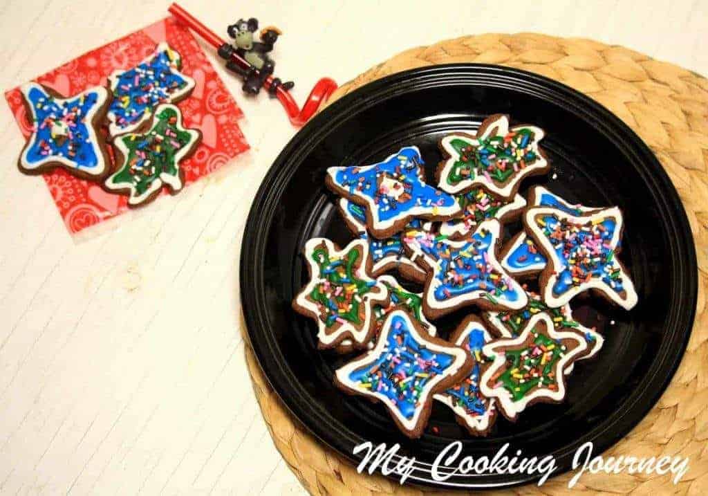 Iced Ginger Cookies in a dish