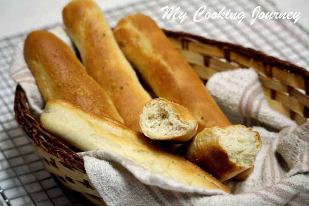 Breadsticks in a basket