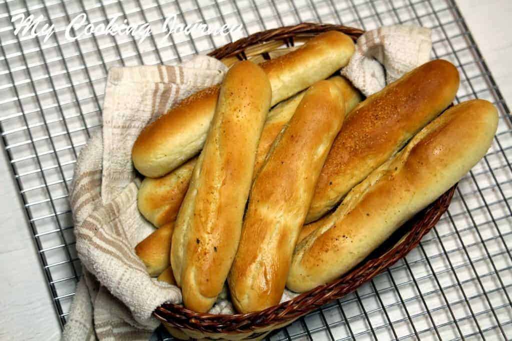 Golden Breadsticks in a basket