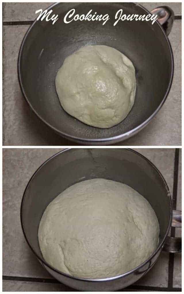 Dough rised in a bowl