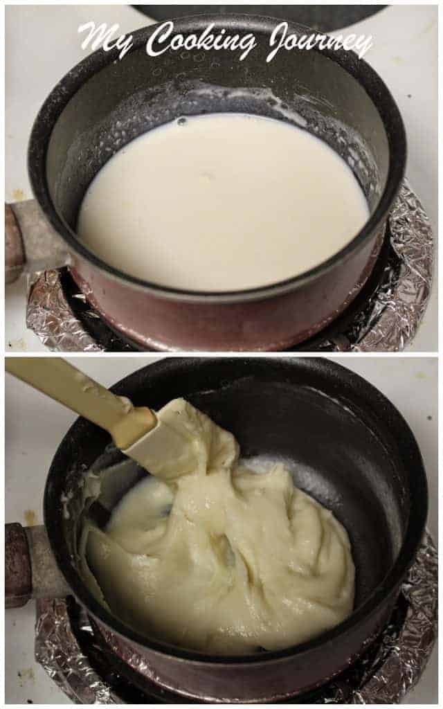 Cooking the batter in a pan