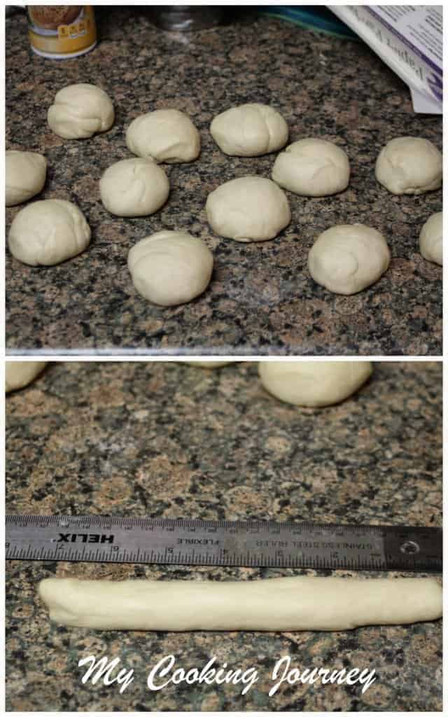 Rolling and measuring the dough