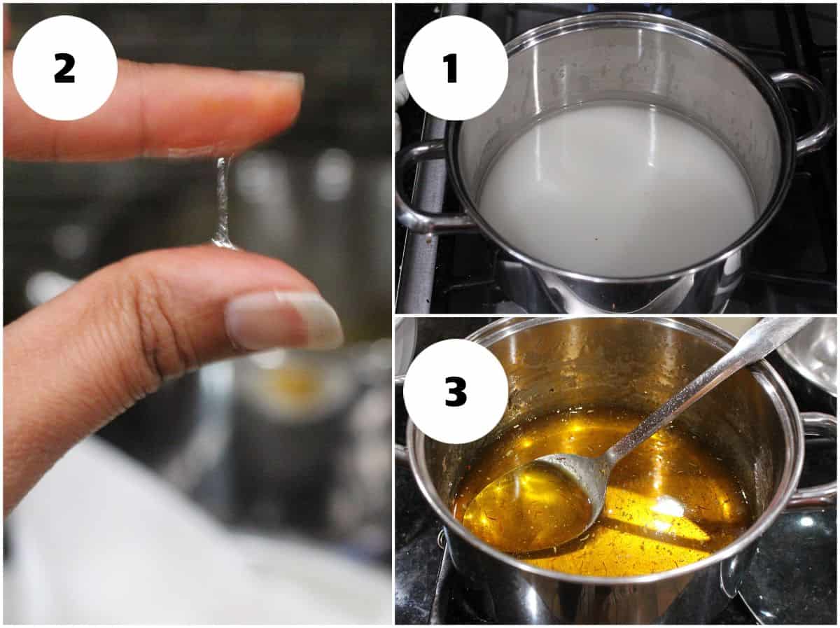 Process shot to make sugar syrup