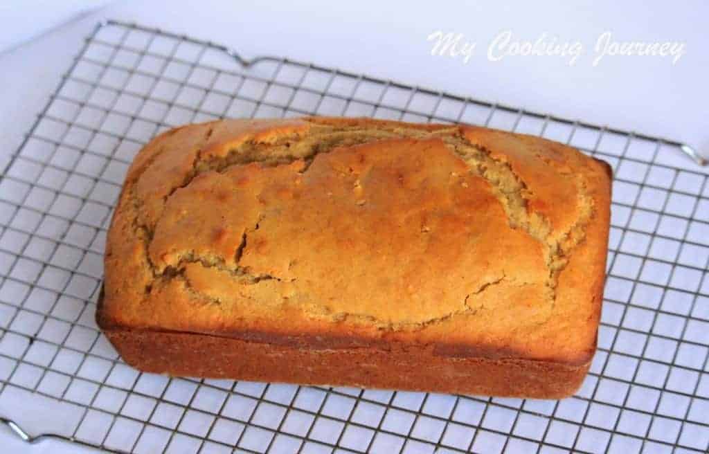 Honey Nut Bread baked in a cooling rack