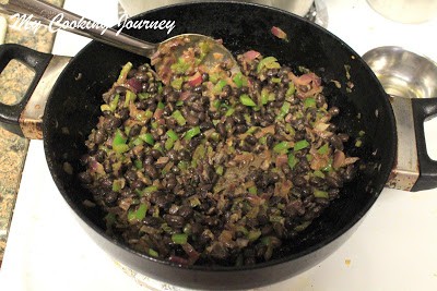 Cooking the black beans