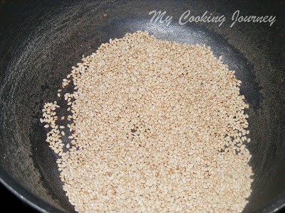 And frying the Sesame seeds in a pan