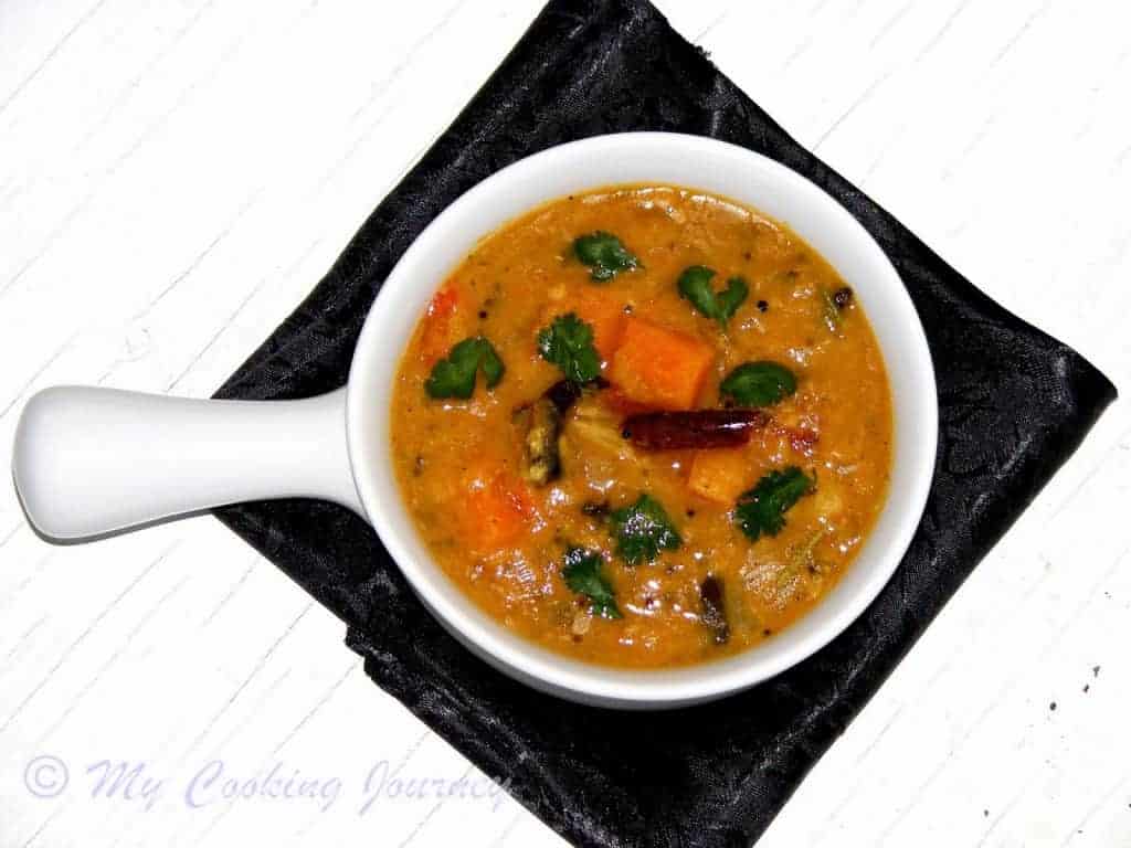 Pondicherry Sambhar in a bowl