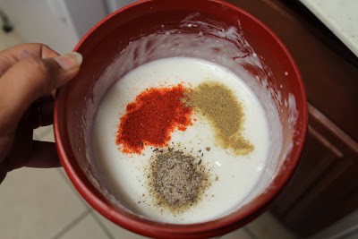 adding spices to yogurt