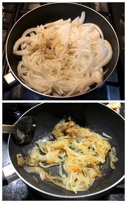 Cooking the onion in Pan
