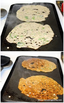 Making the Dosai in a Pan