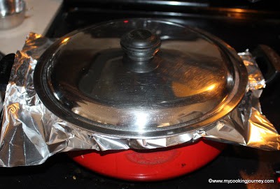 Cook covered pan