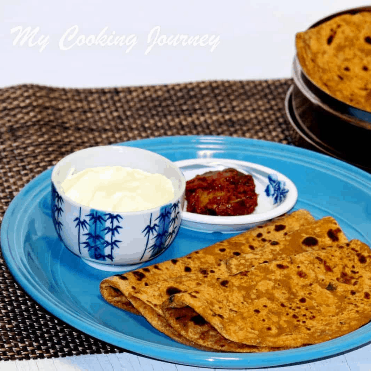 aloo paratha with yogurt