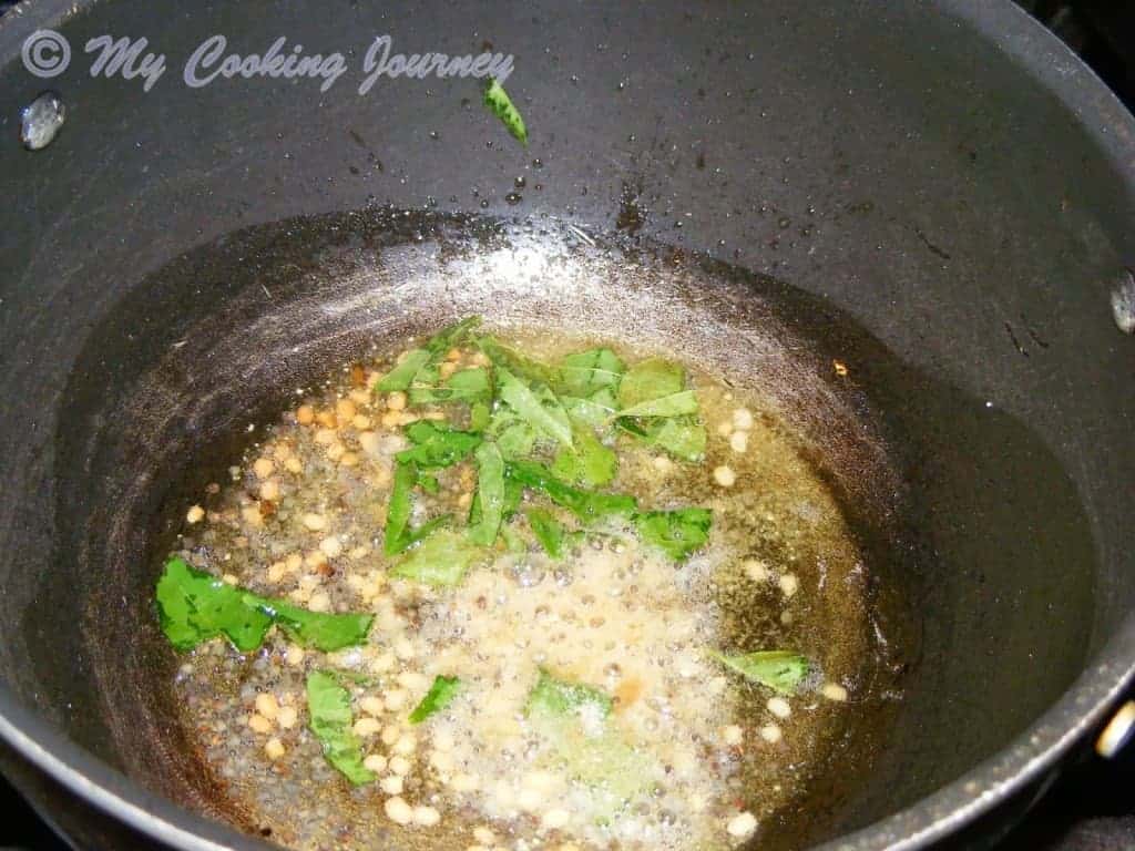 Frying the ingredients in a Pan