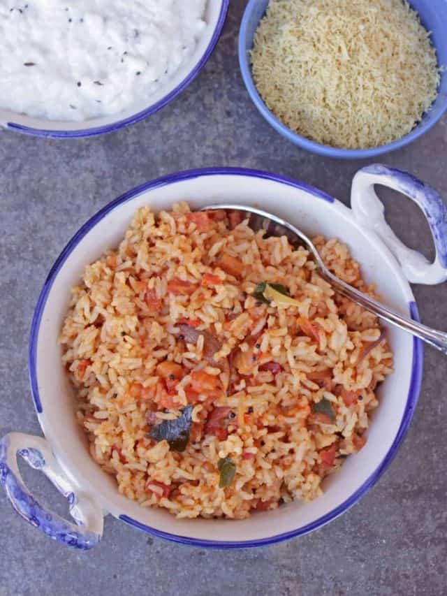 Thakkali Sadam Tomato Rice Recipe My Cooking Journey 6732