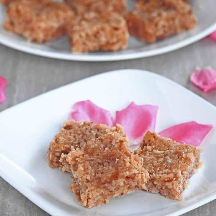 Coconut and Gulgund Burfi in a plate - Featuerd Image