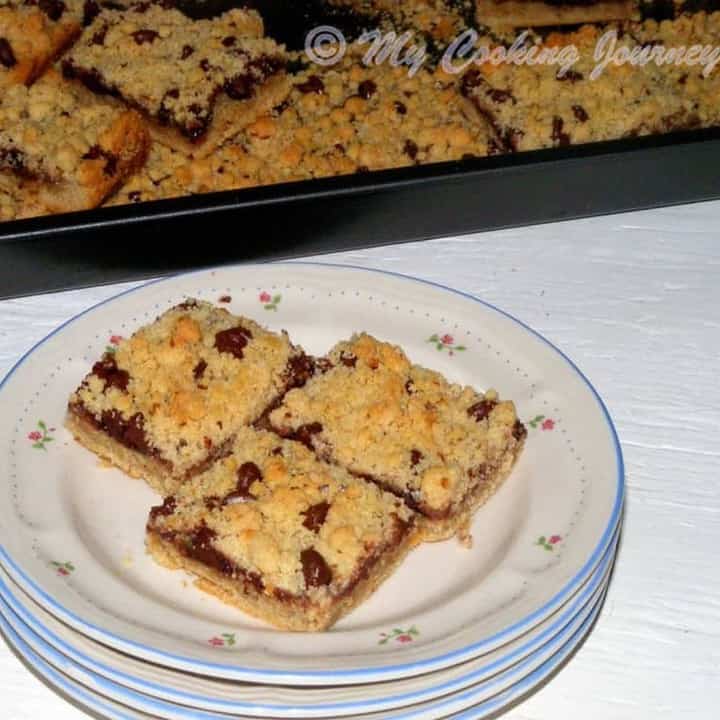 Chocolate Raspberry Walnut Bar on a plate - Featured Image