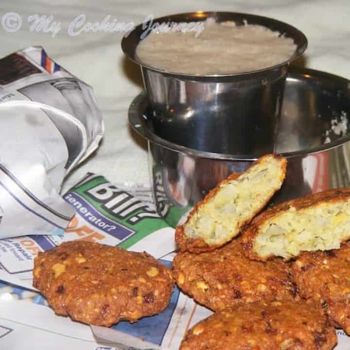 Masala Vadai with coffee in the background - Featured Image