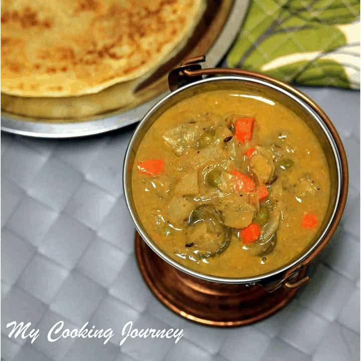 Chettinad Vegetable Kurma in a bucket - Feature Image