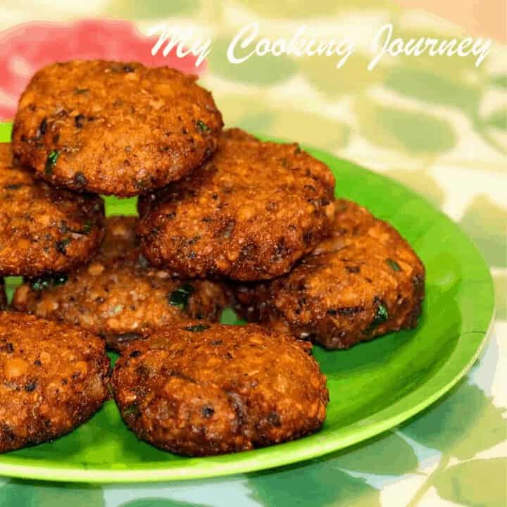 Lobia Vada on a green plate - Feature Image