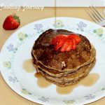 Oatmeal Banana Pancakes in a white plate - Feature Image