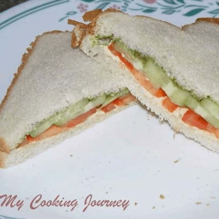 Simple Bread Sandwich in a Plate - Feature Image