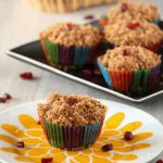 Whole Wheat Apple Cranberry Muffins in a white plate - Feature Image