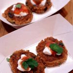 Refried Bean Cake in white plate - Feature Image